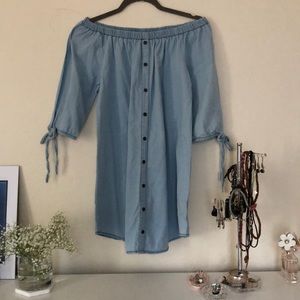 Off the Shoulder Denim Dress